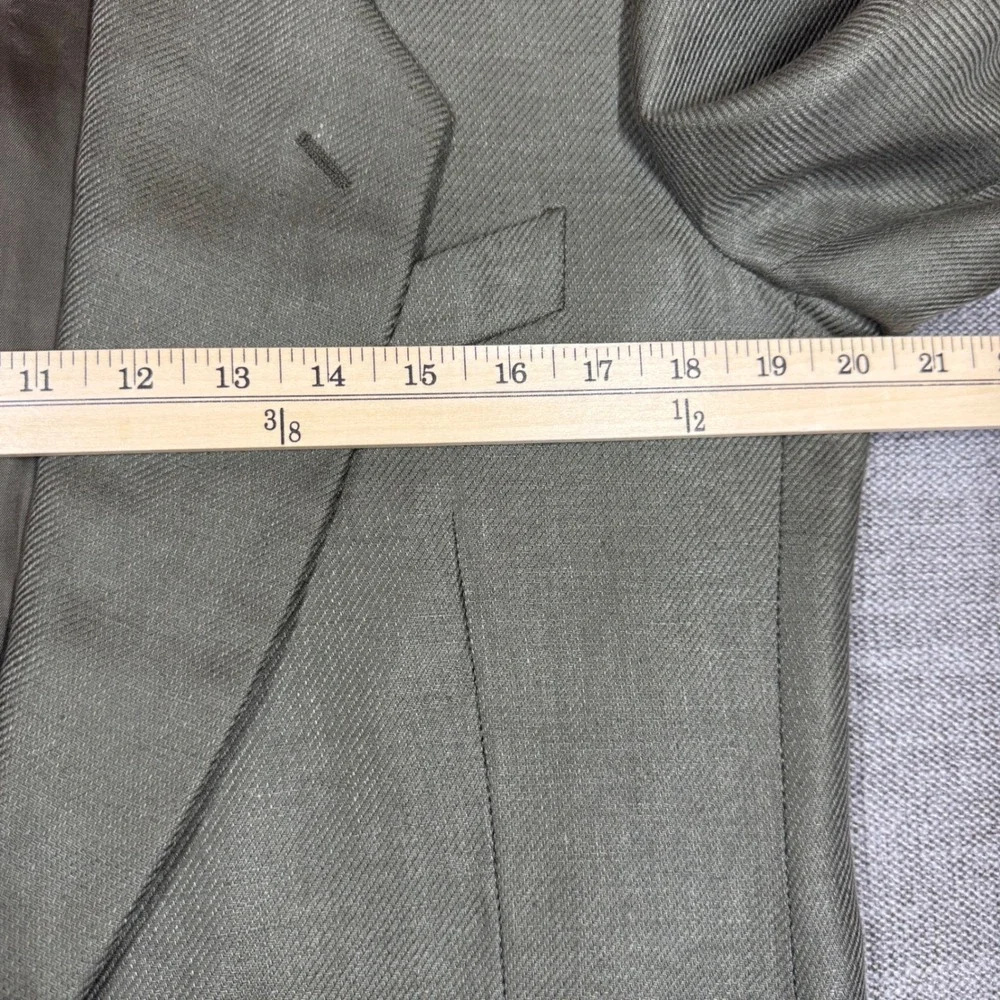Giorgio Armani Vintage Le Collezioni Men 38R Pure Linen Olive Green Blazer Italy
